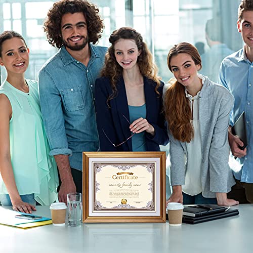 Mebrudy 8.5 X 11 Picture Frames With Mat, Gold 8.5X11 Document Certificate Diploma Award Photo Frame Set For Wall Or Tabletop Display, 6 Pack #TOP3