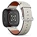 CJBROES Replacement Leather Watch Band, Compatible with Fitbit Versa 3 and Fitbit Sense of Wristband Bracelet Accessory - Brown