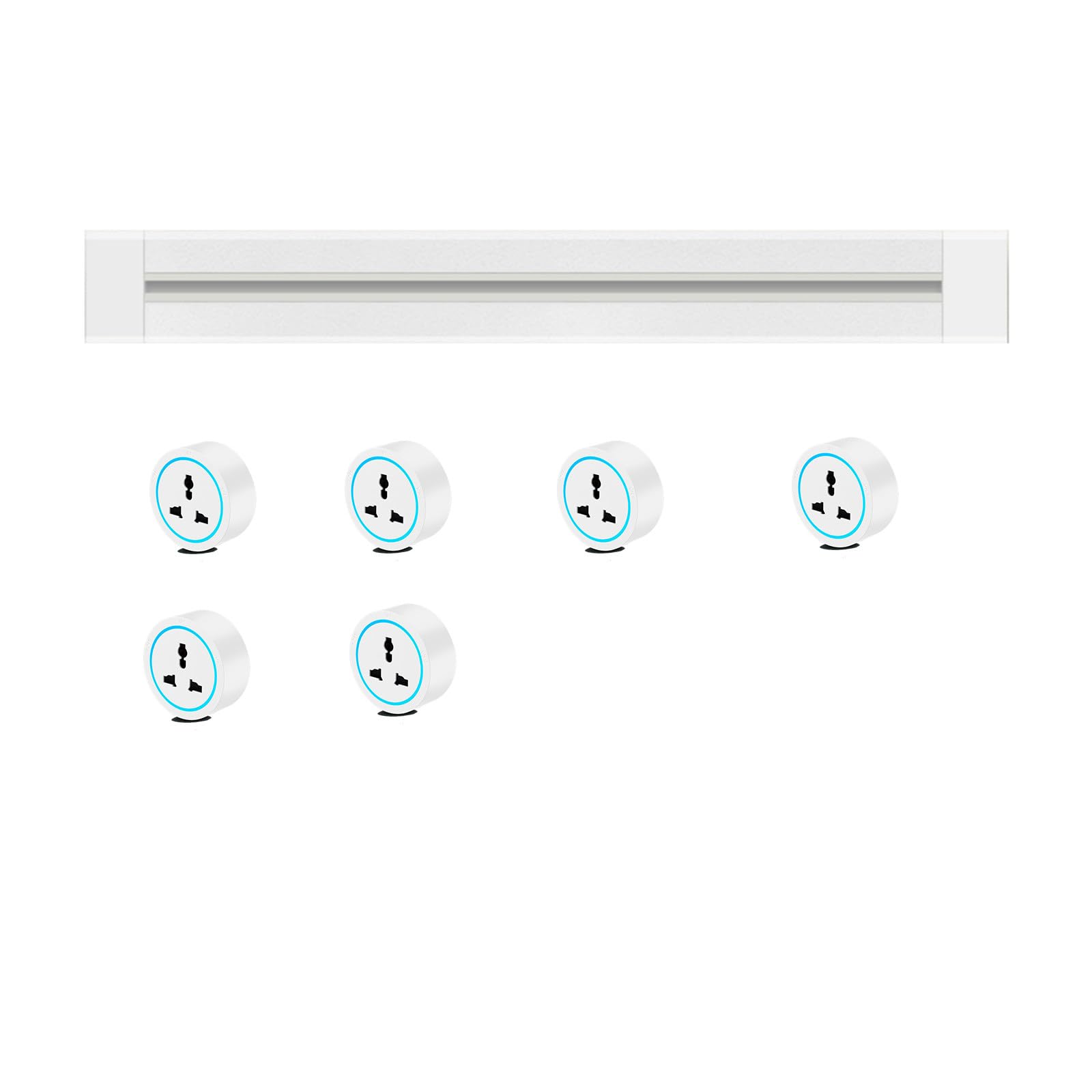 PacuMTrack Socket Removable Slide Kitchen Sideboard Surface-Mounted Household Power Rail Plug Multi-Function,White-100CM