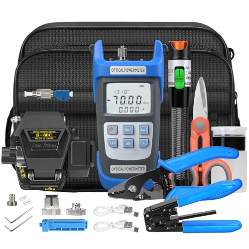 Fiber Optic Terminal kit 10-in-1 FTTH Tool kit with S-60C Fiber Cleaver