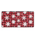 Christmas Kitchen Rug Non Slip Snowflake Buffalo Plaid Kitchen Floor Mat Cushioned Standing 20 x 40