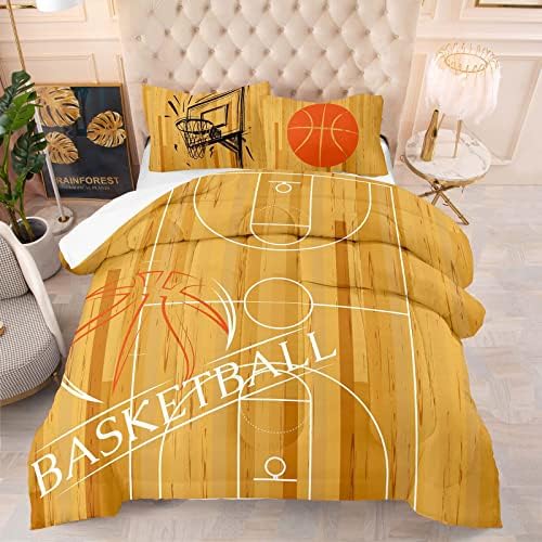 Tailor Shop Twin Size Basketball Bedding Sets,3D Sports Basketball Comforter Sets for Boys Kids Teens,Basketball Bed Sets Soft Microfiber Reversible Quilt with 1 Comforter 1 Pillowcases……