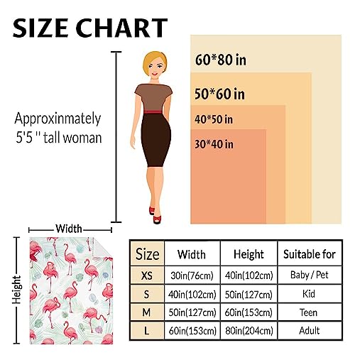 Flamingo Blanket Gifts - 50x60 Inches Cute Throw for Women & Girls - Pink Soft Fuzzy Blankets for Bed, Couch & Living Room
