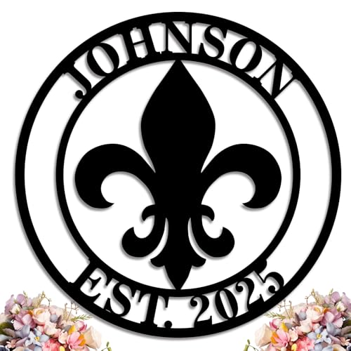 Custom Fleur De Lis Metal Sign Custom Last Name Wall