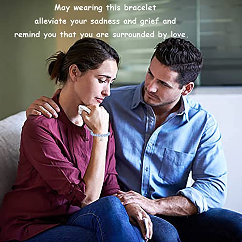 Partner Memorial Bracelet Gift Sympathy Gift A Piece Of My Heart Lives In Heaven Loss Of Loved Ones Jewelry Gift (Sea Treasure Blue) #TOP4