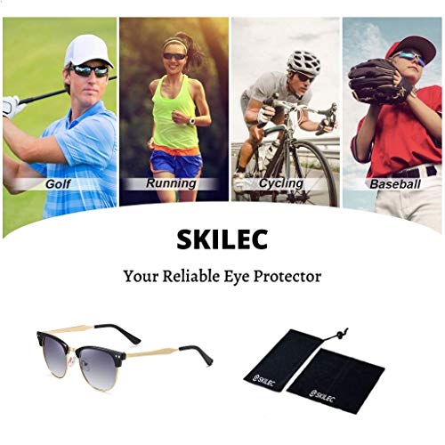 SKILEC Lunettes de Soleil Homme Femme Polarisées avec Cadre en Métal - Lunettes de Cyclisme pour Sport Conduite Running Golf Moto Vélo Protection 100% UV400 - Image 6