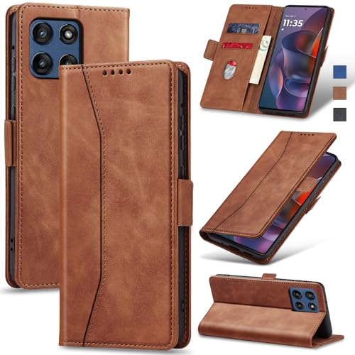 Image of Jasonyu Flip Wallet Case for Moto G Stylus 5G (2025),Brown
