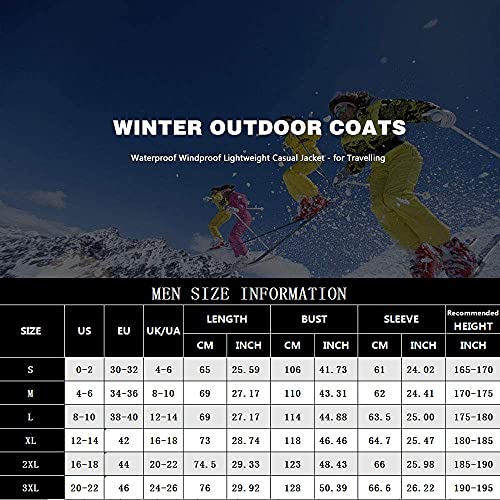 Veste de ski imperméable pour hommes manteau d'hiver chaud et coupe-vent