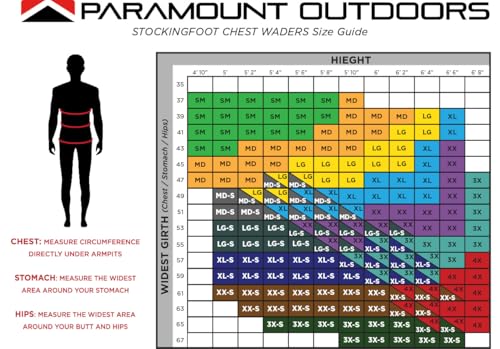 Image of Paramount Outdoors Deep Eddy Breathable Stockingfoot Fishing Wader Regular and Stout Sizes