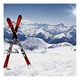 Par de manteles individuales Cross Skis, juego de 4 alfombrillas de mesa para mesas de comedor, 12 x 12 pulgadas, antideslizantes, resistentes al calor