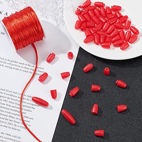 Conectores de plástico rojo tipo barril para evitar tirones en collares y joyería 3