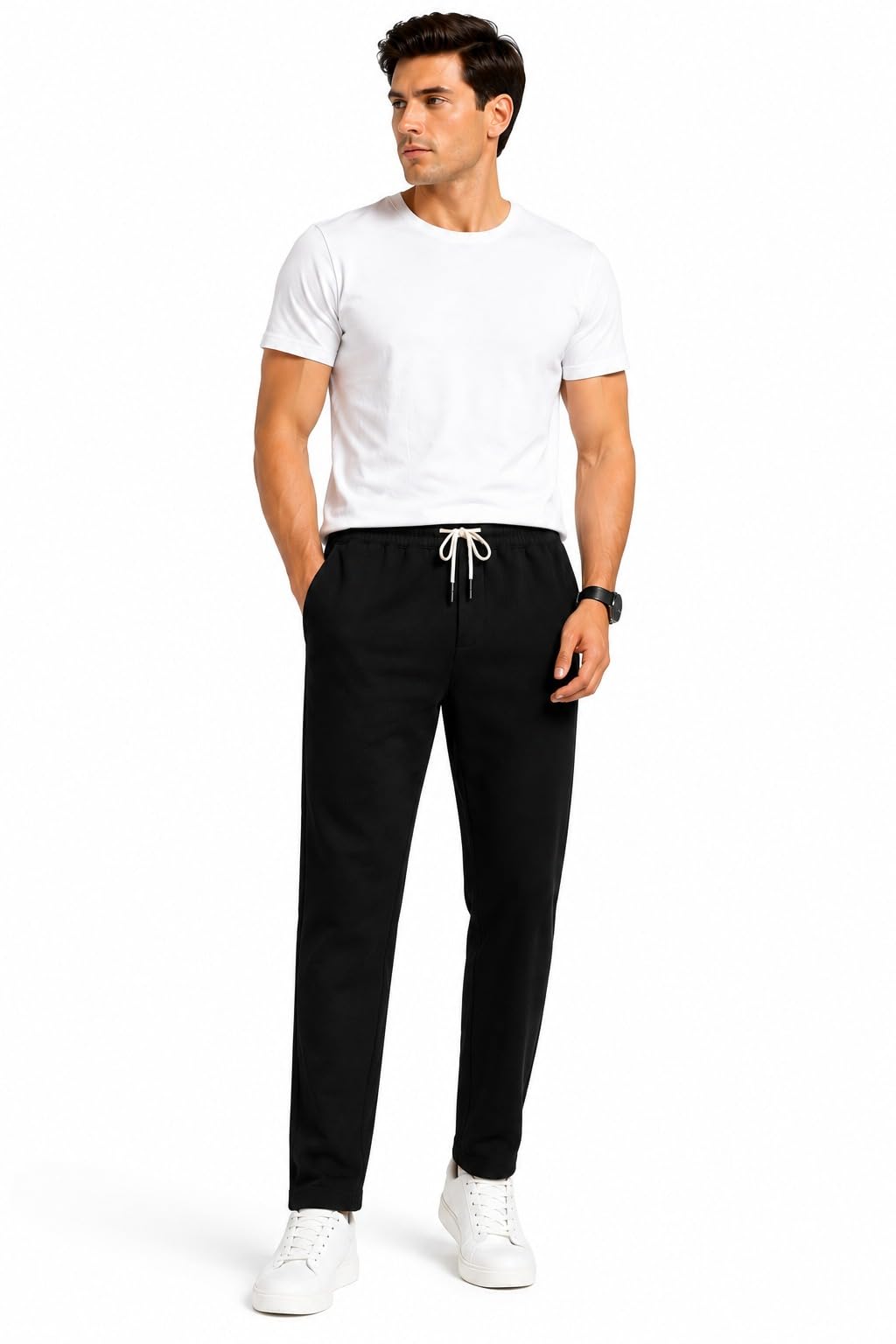 Raves Men’s Straight Fit Track Pants | Premium Cotton Blend | Elastic Waist with Drawstring | Casual & Athleisure Wear-picture-38