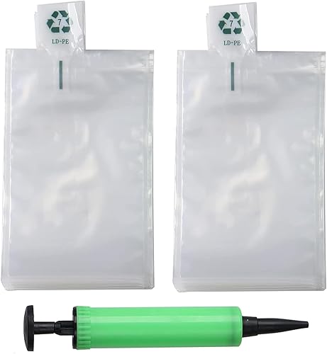 Miupoo Bolsas de aire de embalaje, bolsa protectora de embalaje de aire inflable de plástico transparente con cojín de bomba gratis, bolsa de