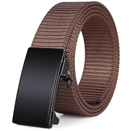 Men's Ratchet Web Belt,1.25 inch Nylon Automatic Buckle Belt,No Holes Invisible Belt for Men2
