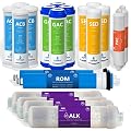 Express Water – 2 Years Alkaline Reverse Osmosis System Replacement Filter Set – 20 Filters with 100 GPD RO Membrane – 10 inch Size Water Filters