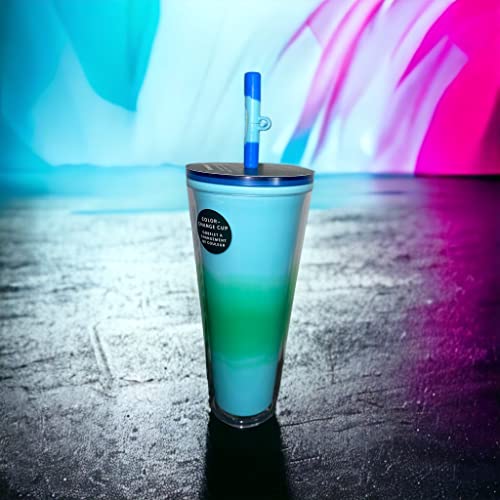 Starbucks 2023 Spring Straw Topper Blue Blossom Color Changing Tumbler 24Oz Cup #TOP5