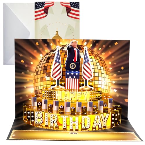 Carte d'anniversaire vocale lumineuse Trump pour cadeau de vœux original homme et femme