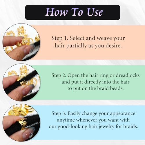 40 pincitas doradas para cabello trenzado multestilo miniatura 5