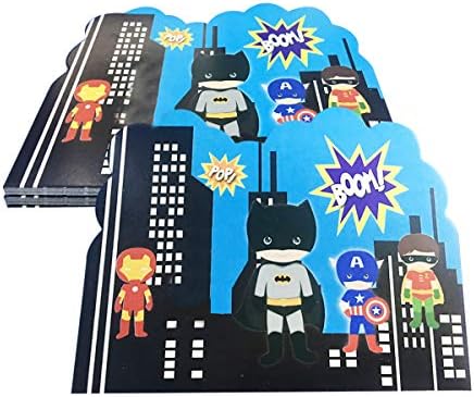 20 pcs Superhero Birthday Party Invitations