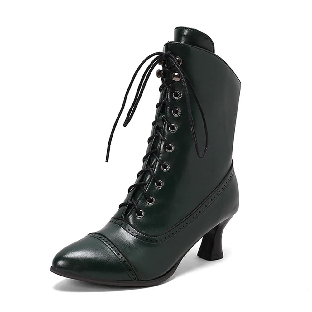 Chaussons witch granny avec fermeture éclair et talon moyen conique