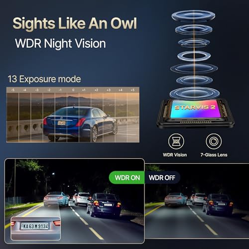 Image of Crossbeats RoadEye DC04 4K Dash Cam for Car | Cabin, Front and Rear 3 Channel Dashcam for car | Sony STARVIS 2 Sensor | Built-in GPS | WiFi | Night Parking Mode |256GB |Smart App 12M Warranty (Black)