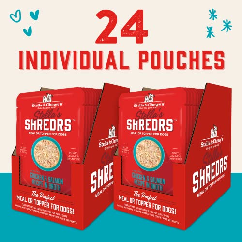 Stella & Chewy's Cage Free Chicken & Salmon Shredrs - Premium Dog Food Pouches - Perfect For Picky Eaters- 24 Pack, 2.8oz Each - image 2
