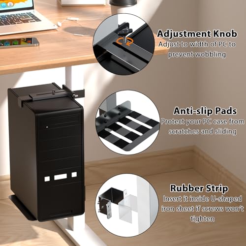 Support PC sous le bureau ajustable pour un espace de télétravail épuré