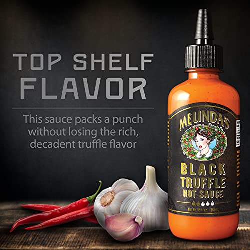Melinda’s Black Truffle Hot Sauce - Gourmet Truffle Hot Sauce Made with Fresh Ingredients, Italian Black Truffles, Cayenne Peppers, Garlic & Columbian Honey - Keto, No Sugar, No Carbs - 12 oz, QUANTITY 3 Pack