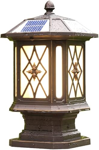 Luces de poste para exteriores, estilo chino, poste de valla solar, para exteriores, hogar, puerta, poste de luz IP55, impermeable, para jardín,