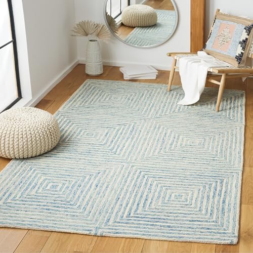 Image of Hand Tufted Wool Carpets Anti Shedding Rug Modern Carpets for Living Room Size 5x8 Feet