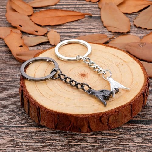 Image of Matching Keychains for Couples, Romantic Gifts for Boyfriend Girlfriend, Anniversary Valentine's Day Presents, Best Friends Keepsakes, Long Distance Relationship Tokens, Alloy Keychain 3cm
