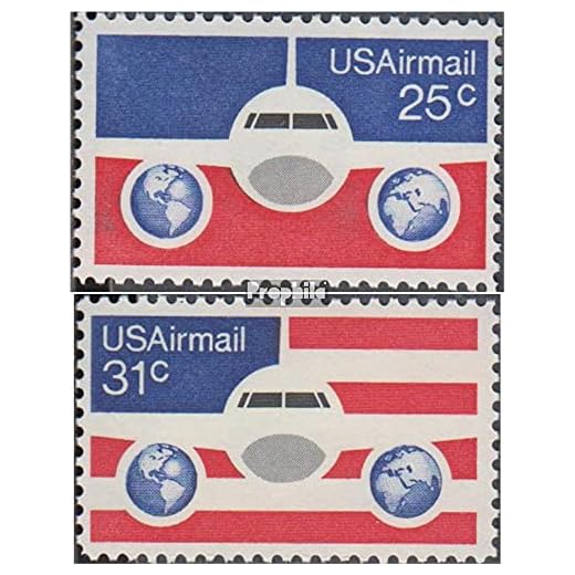 U.S. 1200-1201 (fullständigt utgåva) 1976 Flygplan med Hemisfär (Frimärken för samlare) Flyg