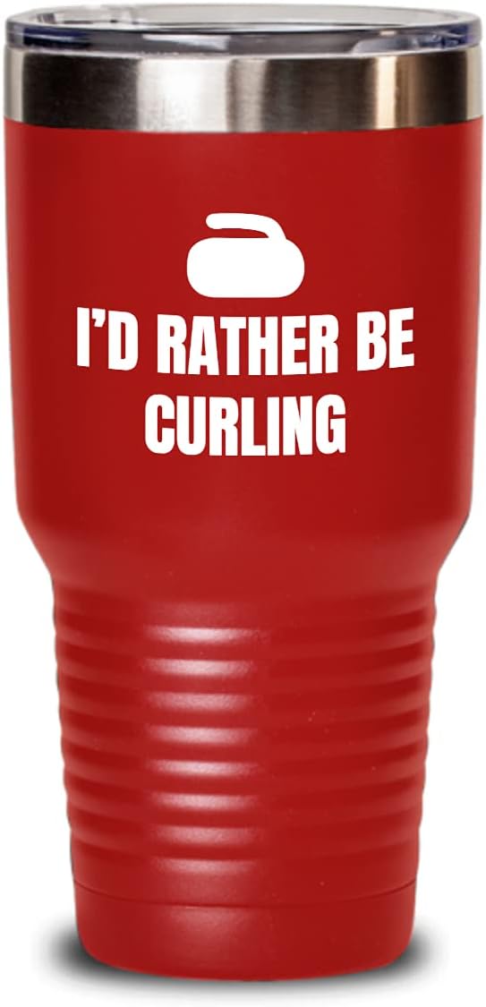 Funny Curling Gift - Curling Tumbler - Curler Present - I'd Rather Be Curling