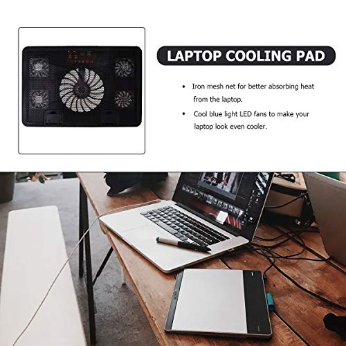 Mobestech Tapete de refrigeração para laptop com ventiladores de LED Suporte silencioso para refrige