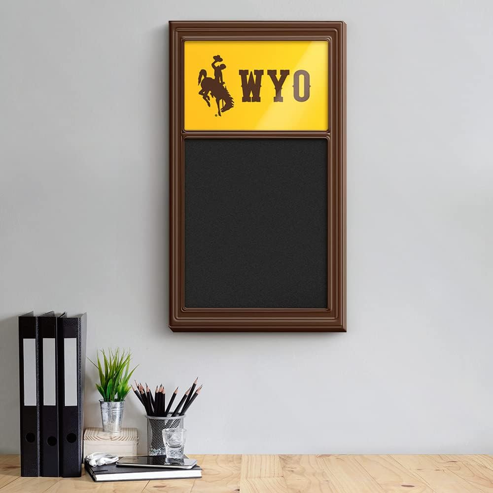 The Fan Brands NCAA Wyoming Cowboys: WYO - Chalk Noteboard - Sports Team Bar Sign Décor for Home, Office, Game Room, Fan Cave & Garage - USA Made