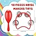 Libima 48 Pcs Shaker Musical Instruments Noise Makers Bulk Including 24 Percussion Tambourines Bell and 24 Mini Neon Maracas Shakers Handheld Tambourine Musical Rhythm Instruments Gift Party Favor