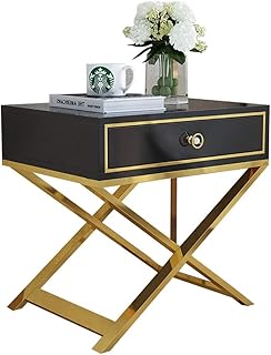 Stół końcowy, stolik nocny, prosty skandynawski stolik narożny, do sypialni, szafa magazynowa, stal nierdzewna (kolor: B)