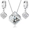 Descubre la mejor manicura y pedicura de LugoPulsa aqui 👈🏼 y pide cita Crystalline-Azuria-Mujer-18ct-Chapado-en-Oro-Blanco-Blanco-Cristales-de-Zirconia-Cubo-Juego-de-joyas-Collar-con-Colgante-45-cm-Pendientes-para-Mujer-y-Nina
