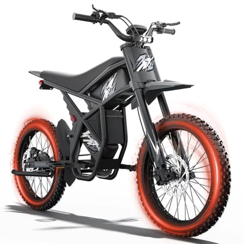 GT73/ GT73 Pro Electric Dirt Bike for Adults Teens 3500W Variable Speed Motor - 50/37 MPH High-Speed, 25' Fat Tires & Dual Removable Battery(60V/48V) | All-Terrain Off-Road eBike for Snow, Sand