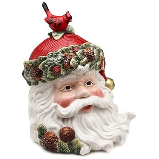 Cosmos Evergreen Holiday Santa Cookie Jar