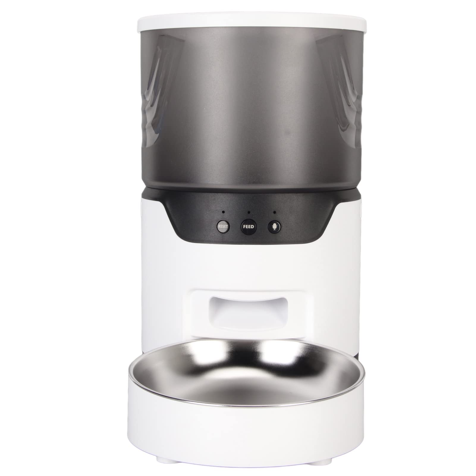 Dispensador automático de Comida para Mascotas, alimentador automático Inteligente para Gatos con grabadora de Voz y Control de aplicación, Cuenco de Acero Inoxidable de 3 litros