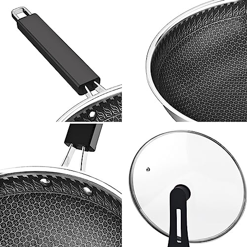 Wok antiadherente con tapa 34 cm miniatura 3
