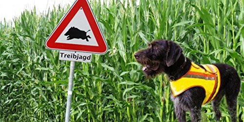 Akah Hunde-SIGNALWESTE Reflektorweste, Gelb, L, für Große Hunde
