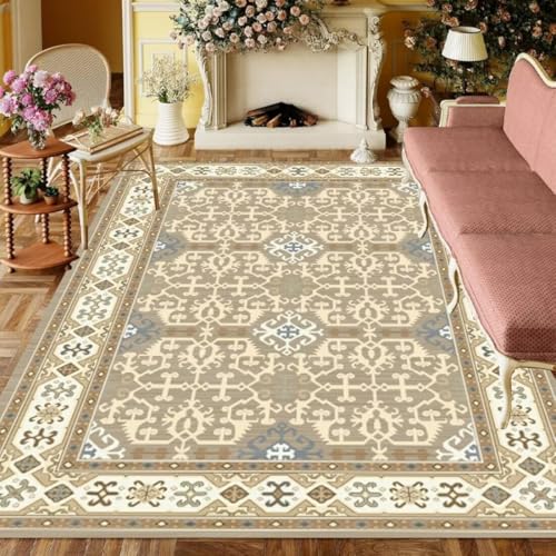 ROSURUG Jarapas Suelo Azul 1 Alfombras para Cocina 180X260CM Patrón Retro Simple cómodo Antideslizante fácil de cuidar