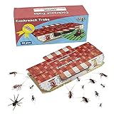 16 Pack Kakerlakenfallen mit Köder, Kakerlaken-Klebefallen Indoor klebrig ungiftig, Kakerlaken-Killer Indoor Home, klebrige Kakerlaken-Insektenfalle Premium Kleber Eco-Friendly Spiders Bugs Killer