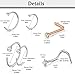 D.Bella Bone Nose Studs, 20G 316L Stainless Steel Silver Nose Ring Studs Bone Nose Studs Screws Body Piercing