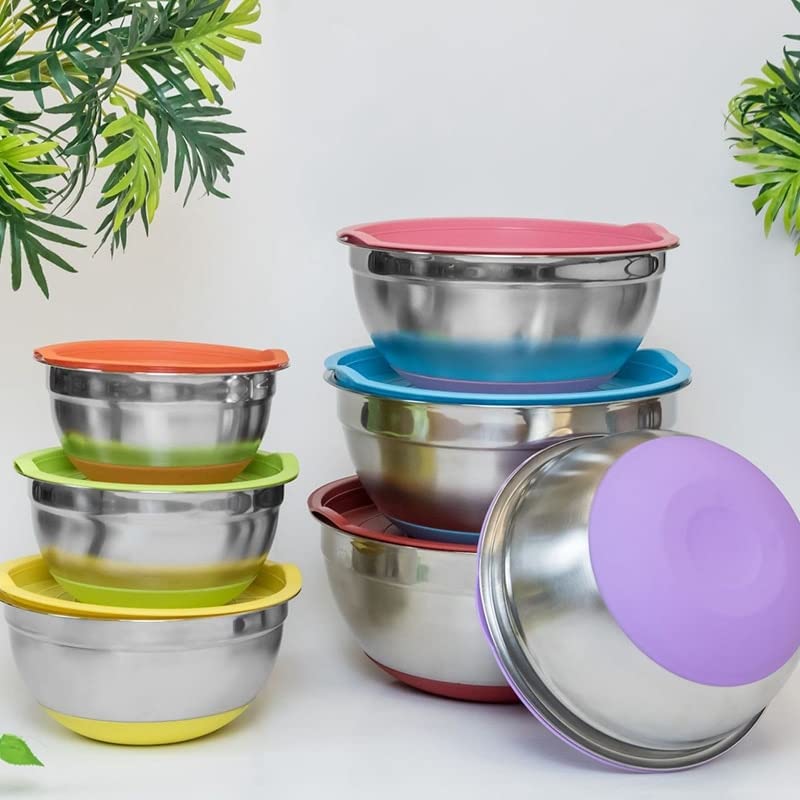 5Pcs-Stainless-Steel-Mixing-Bowls-Metal-Nesting-Bowls-with-Colorful-Airtight-Lids-Non-Slip-Bottoms-18-26cm-Diameter