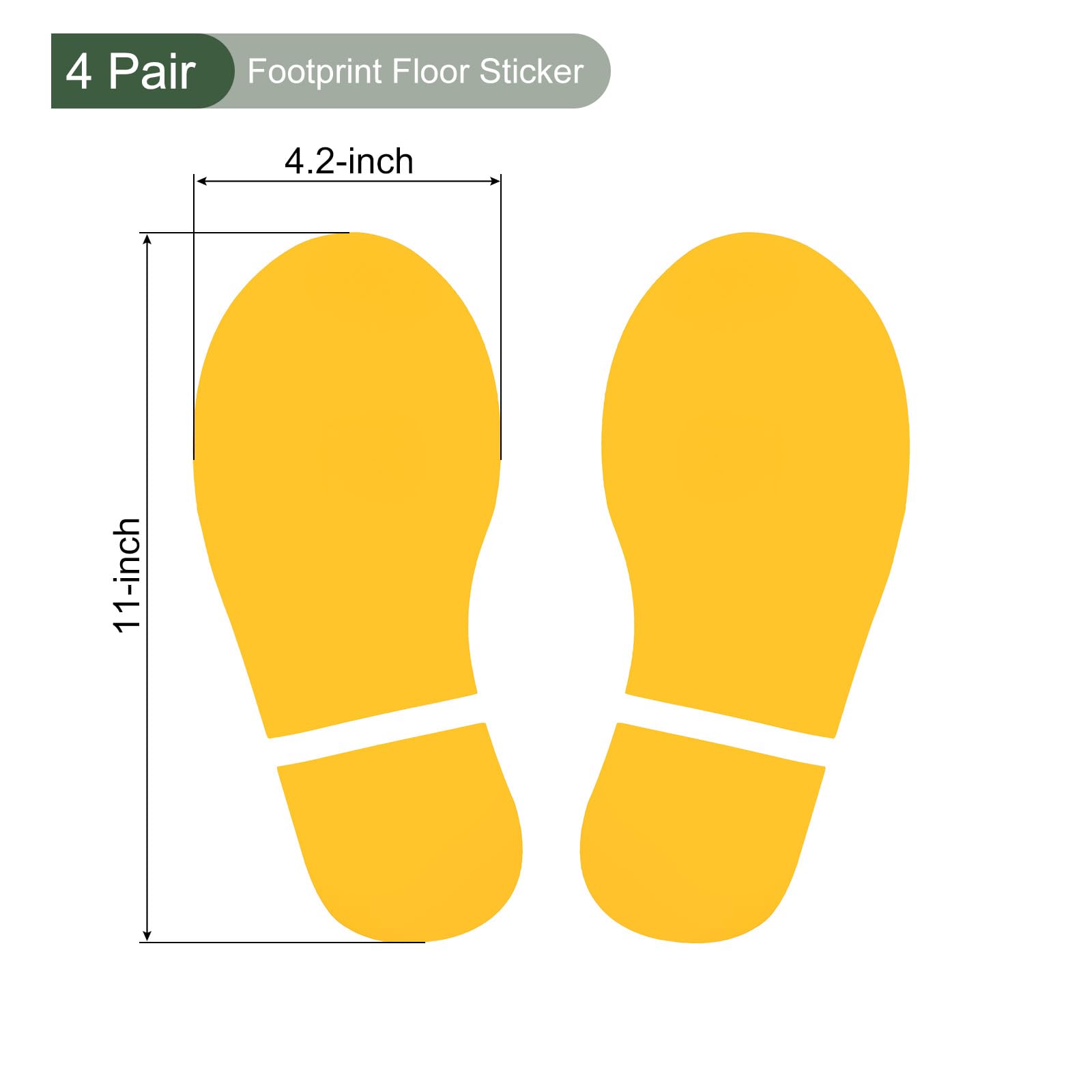 YOKIVE 4 Pair Footprint Floor Stickers, PVC Shoes Footprints Floor Step Stair Applique Stickers for Classroom Office Decor - Image 2