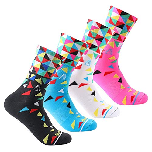 Compressprint Men and Women Cycling Socks 4 Pairs Sports Socks Comprssion Running Socks