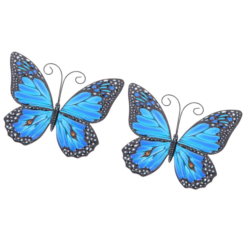 Autocollants muraux papillons en fer bleu effet relief pour salon et ferme
